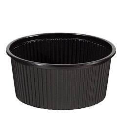 16 oz Siyah Plastik Çorba Kasesi 50'li (Kapak Hariç) - 