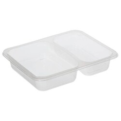 2 Bölmeli Film Yapıştırmalı Gıda Kabı Şeffaf 23 gr - KullanatPazarı