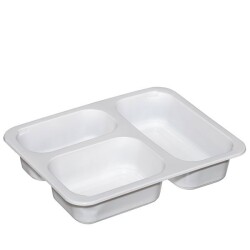 3 Bölmeli Film Yapıştırmalı Gıda Kabı Beyaz 23 gr - KullanatPazarı