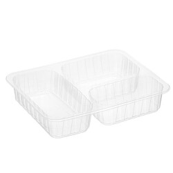 3 Bölmeli Film Yapıştırmalı Gıda Kabı Şeffaf 20 gr - KullanatPazarı