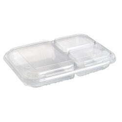 3 Bölmeli Kendinden Kapaklı Kebap Kabı - Policap