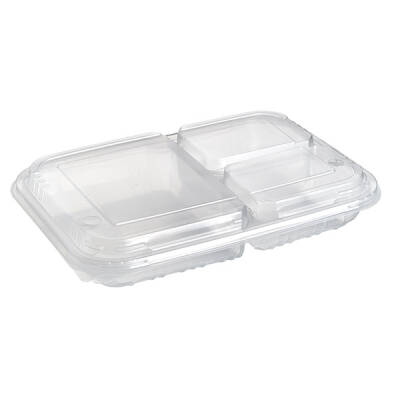 3 Bölmeli Kendinden Kapaklı Kebap Kabı - 1