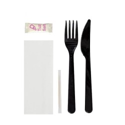 5'li Lüks Siyah Çatal-Bıçak Yemek Seti - KullanatPazarı