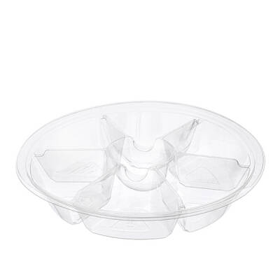 7 Bölmeli Kahvaltı Meze Kabı Seti Şeffaf Yükseklik 4,5 cm - 2