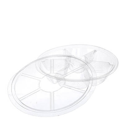 7 Bölmeli Kahvaltı Meze Kabı Seti Şeffaf Yükseklik 4,5 cm - 1