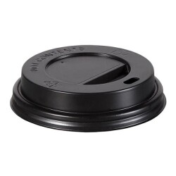 8-9 oz Plastik Sıcak İçecek Kapağı Siyah - KullanatPazarı