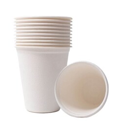 8 oz Ekolojik Beyaz Karton Bardak 10'lu - KullanatPazarı