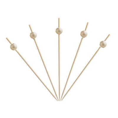 Bambu Beyaz İnci Top Kürdan 12cm - 1