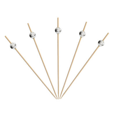 Bambu Gümüş İnci Top Kürdan 12cm - 1