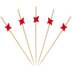 Bambu Kürdan Yıldız Kırmızı 12 cm - KullanatPazarı