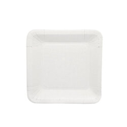 Beyaz Kare Karton Tabak 18 cm - KullanatPazarı