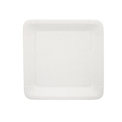 Beyaz Kare Karton Tabak 23 cm - KullanatPazarı