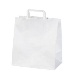 Beyaz Kraft Çanta Düz Saplı Orta Boy 12x25x31 cm - KullanatPazarı