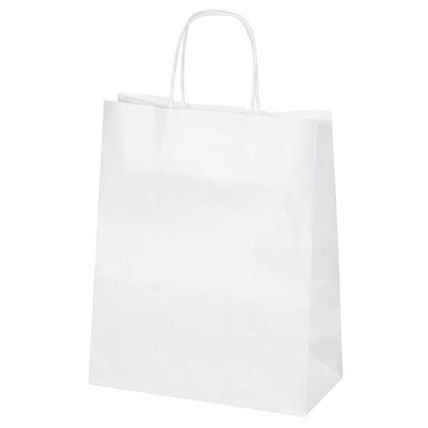 Beyaz Kraft Çanta Orta Boy 25x12x31 Cm