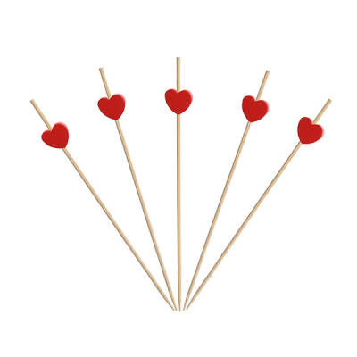 Dekoratif Bambu Kırmızı Kupa Kürdan 12 cm - 1