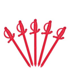 Dekoratif Sert Plastik Kılıç Kürdan Kırmızı 7cm - KullanatPazarı