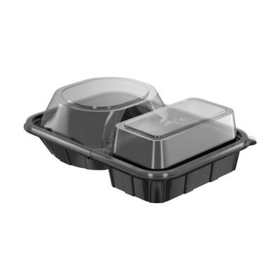 Dipack 2 Bölmeli Kapaklı Hamburger Kabı - 1