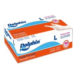 Dolphin Lateks Pudrasız Muayene Eldiveni Büyük - Dolphin