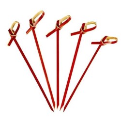 Düğümlü Kırmızı Bambu Kürdan 12 cm - KullanatPazarı