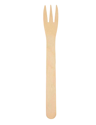 Ekolojik 3 Dişli Tahta Çatal 17,5 cm - 1