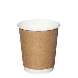Ekonomik 8 oz Kraft Double Wall Karton Bardak - 