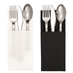 Garson Katlama Cepli Siyah Airlaid Peçete 33x33cm - 6