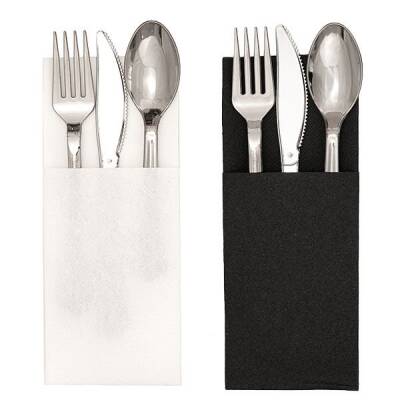 Garson Katlama Cepli Siyah Airlaid Peçete 33x33cm - 6