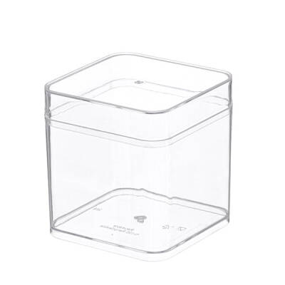 Kapaklı Plastik Kare Tatlı Kabı 250 cc - 1