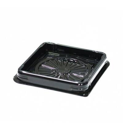 Kare Pasta Kabı Siyah Taban 12x12x9cm - 1