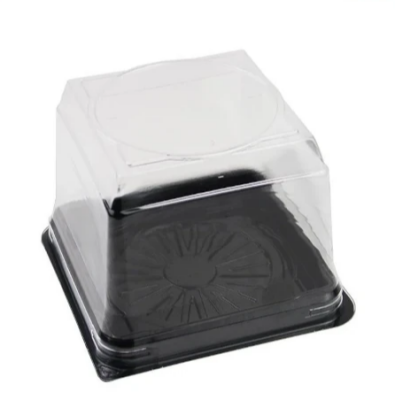 Kare Pasta Kabı Siyah Taban 12x12x9cm - 2