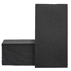 Kitap Katlama Siyah Airlaid Kumaş Dokulu Peçete 20x40cm - KullanatPazarı