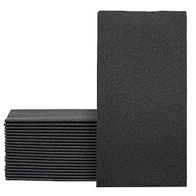 Kitap Katlama Siyah Airlaid Kumaş Dokulu Peçete 20x40cm - 1