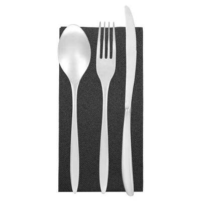 Kitap Katlama Siyah Airlaid Kumaş Dokulu Peçete 33x33cm - 2