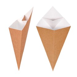 Kraft Kağıt Koni Patates Cips Kutusu - KullanatPazarı