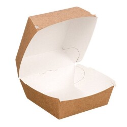 Kraft Karton Hamburger Kutusu 12x12x9 cm Yeni Kilitli - KullanatPazarı