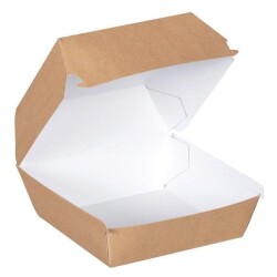 Kraft Karton Hamburger Kutusu Büyük 12x12x9,5 cm - KullanatPazarı