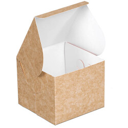 Kraft Karton Turta Kutusu 12x12x10 cm - KullanatPazarı