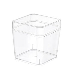 Milano Kapaklı Plastik Kare Tatlı Kabı 250 cc - KullanatPazarı