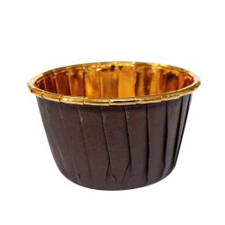 Muffin Kek Kapsülü Kahverengi-Altın 25'li - 2