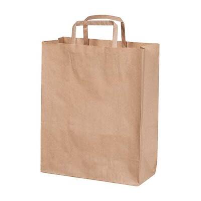 Naturel Kraft Çanta Düz Saplı Orta Boy 12x25x30 cm - 1
