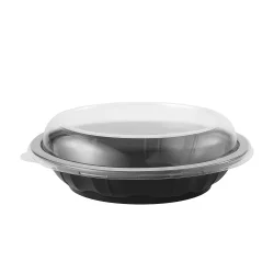 Orego Kapaklı Siyah Salata Kasesi 1000 gr (Sıcağa Dayanıklı) - Orego Ambalaj