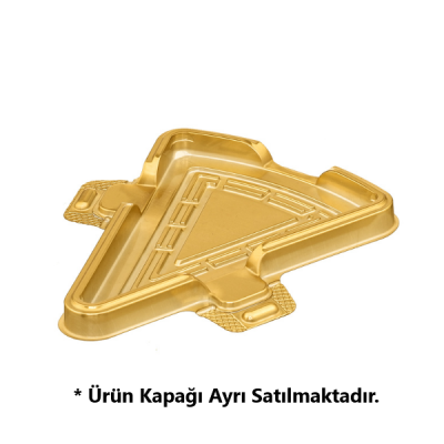 Özge Plastik Dilim Pasta Kabı Altın Taban - 1