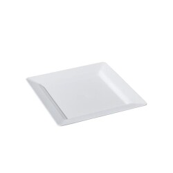 Plastik Kare Beyaz Tabak 18cm - KullanatPazarı