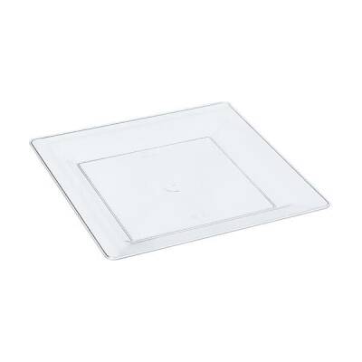 Plastik Kare Şeffaf Tabak 18cm - 1