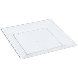 Plastik Kare Şeffaf Tabak 22cm - Rubikap