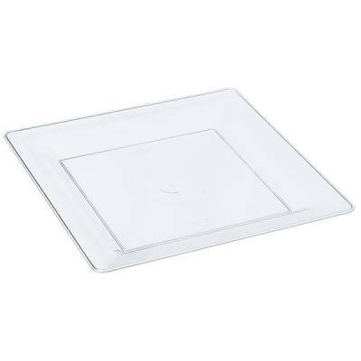 Plastik Kare Şeffaf Tabak 22cm - 1