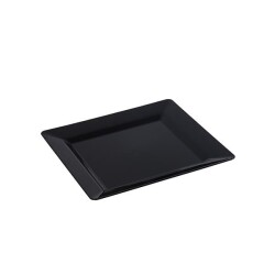 Plastik Kare Siyah Tabak 18 cm - Rubikap