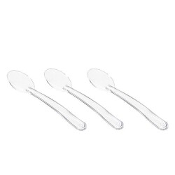 Plastik Lüks Dondurma Kaşığı Şeffaf 11,5 cm 2,6 gr - 2