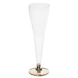 Plastik Şampanya Kadehi 120 ml Altın Ayaklı - KullanatPazarı