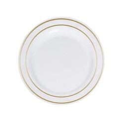 Porselen Görünümlü Altın Yaldızlı Plastik Tabak 19 cm 6'lı - Roll-up